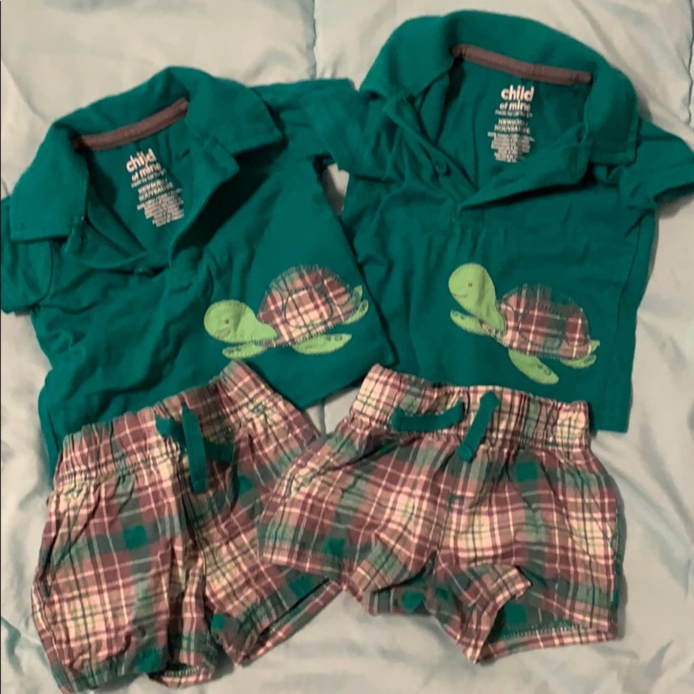 Twins! 2 available - newborn NB shirt and shorts